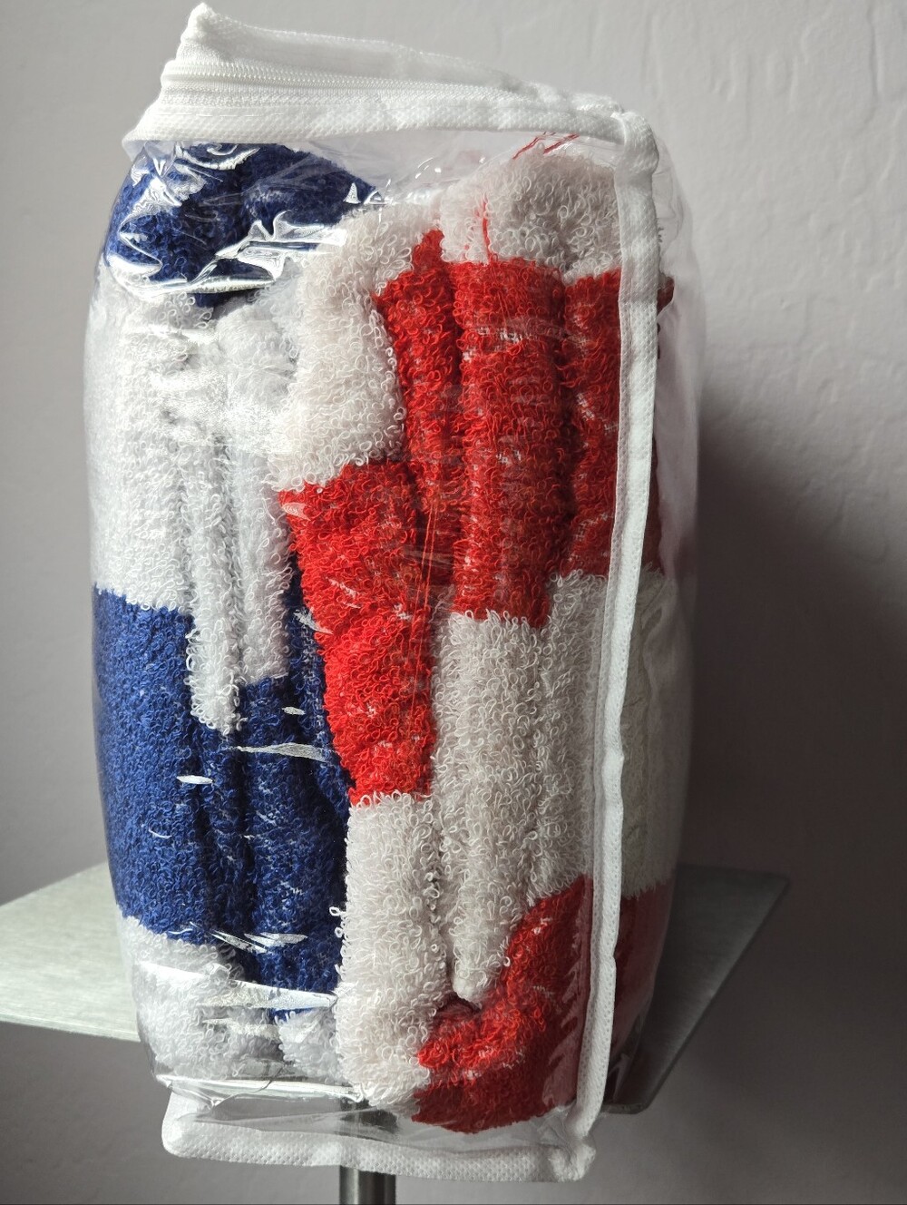Shoreside Set Of 2 Striped Cotton Towels 35x70 American Flag 4th Of July